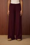Basic Triko Pantolon-Bordo