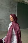 Desenli Şal-Bordo