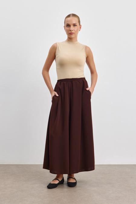 Etek Pantolon-Acı Kahve