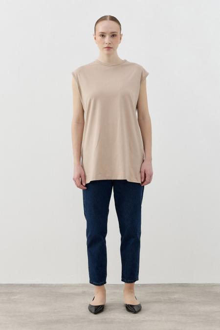 Kolsuz Tshırt-Vizon