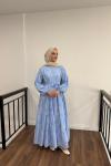 Lady Brode Elbise-Mavi