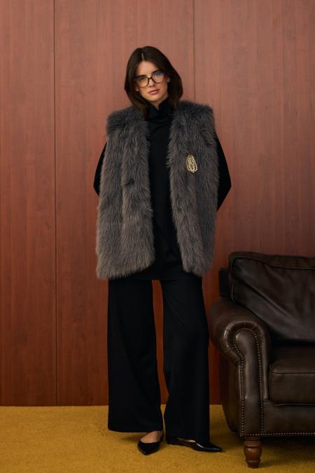 Lady Kürk Yelek-Antrasit