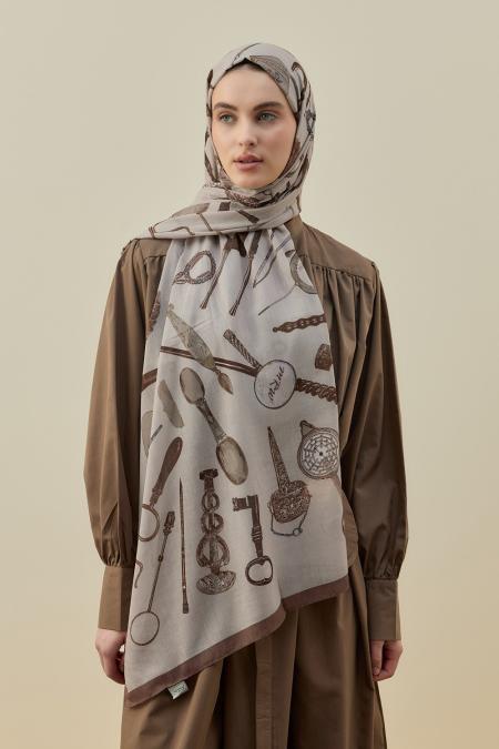 Luxe Minimal Şal-Kahverengi