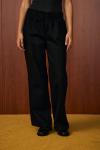 Mara Palazzo Denim Pantolon-Siyah