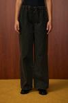 Mara Palazzo Denim Pantolon-Tint Siyah