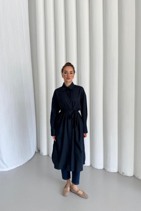 Marmaris Keten Gömlek-Lacivert