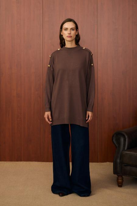 Milano Triko Tunik-Kahverengi
