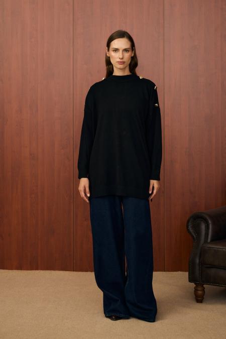 Milano Triko Tunik-Siyah