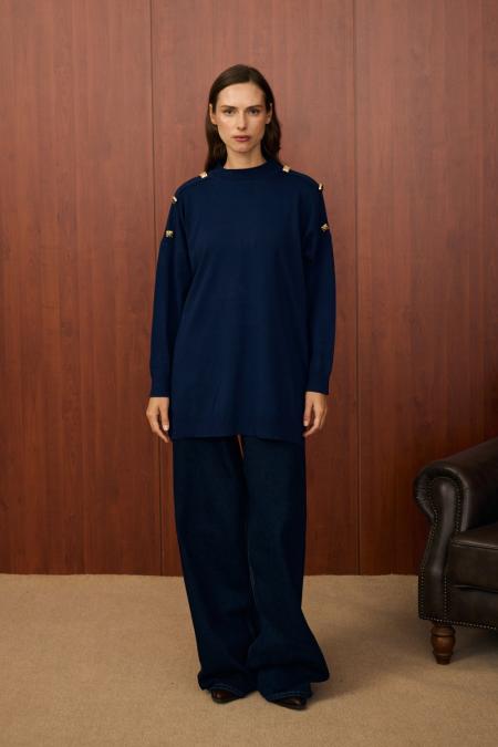 Milano Triko Tunik-Lacivert