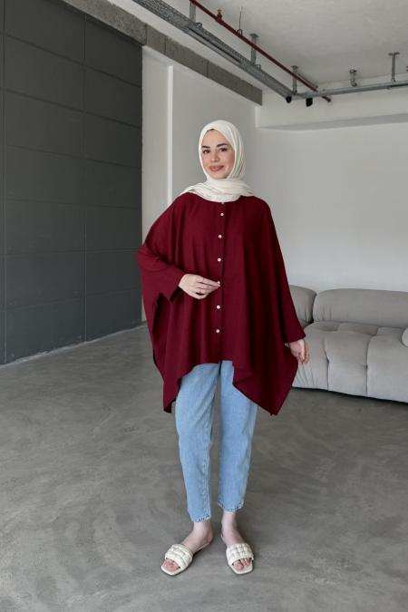 Morocco Gömlek-Bordo