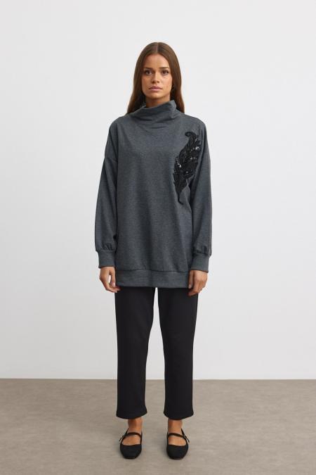 Nakış Sweat-Antrasit