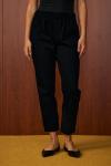 Ön Taşlı Denim Pantolon-Siyah