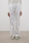 Palazzo Denim Pantolon-Beyaz