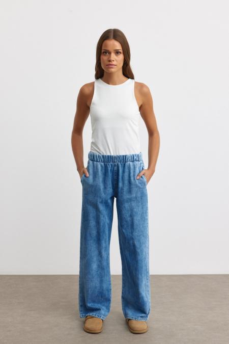 Palazzo Pantolon-Buz Mavi