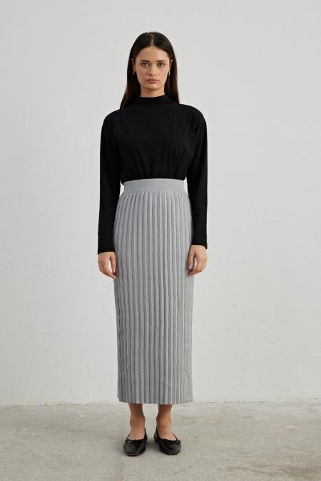 Pilise Triko Etek-Gri