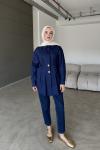 Poplin Şık Gömlek-Lacivert