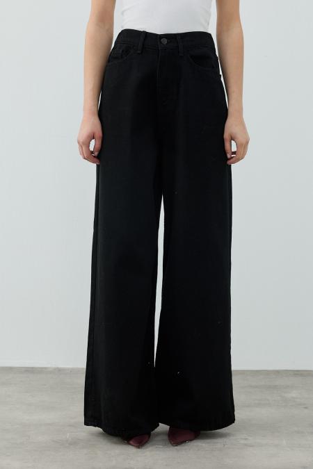 Salaş Denim Pantolon-Siyah