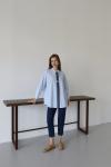 Şanzelize Gömlek-Mavi