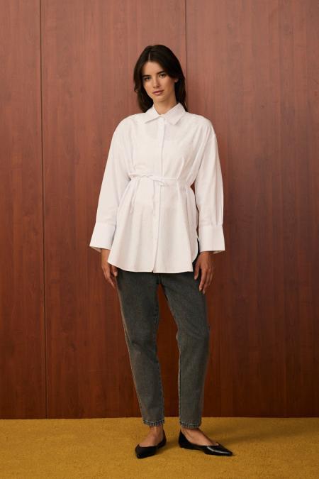 Shine Kısa Gömlek-Beyaz