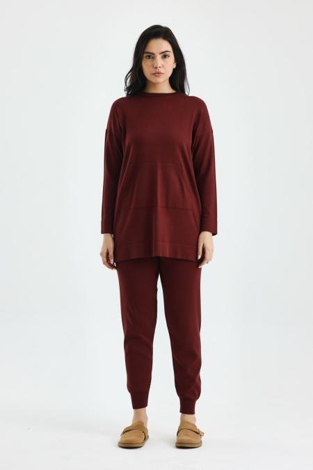 Triko Basic Takım-Bordo