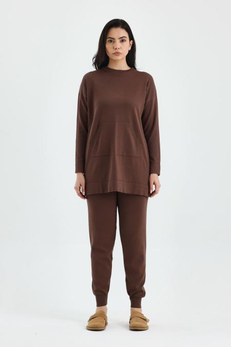 Triko Basic Takım-Acı Kahve