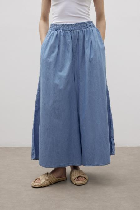 Venedik Pantolon Etek-Mavi