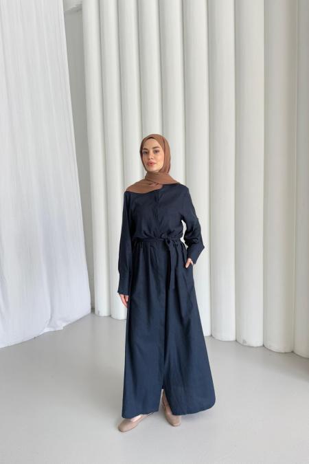 Vietnam Keten Elbise-Lacivert