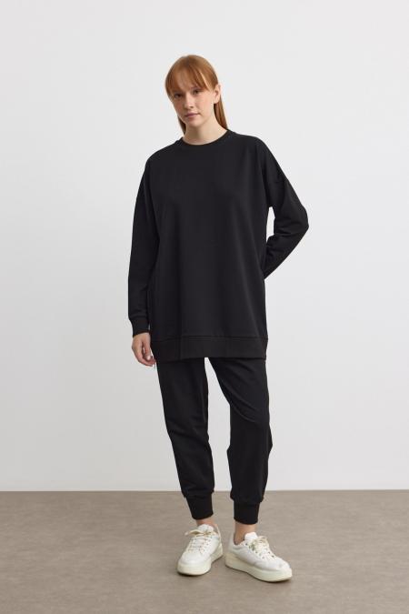 Yandan Fermuarlı Takım-Siyah