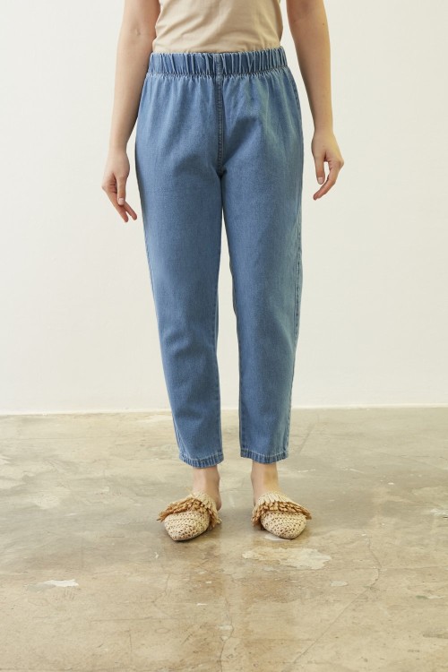 Peru Paça Denim Pantolon-MAVİ-MRW-1513
