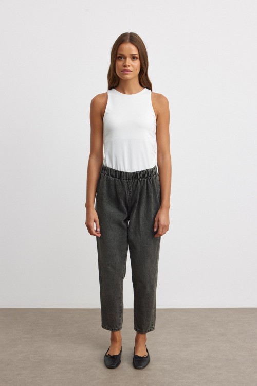 Peru Paça Denim Pantolon-Tint Siyah-MRW-1513