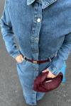 Denim Kot Elbise-Mavi