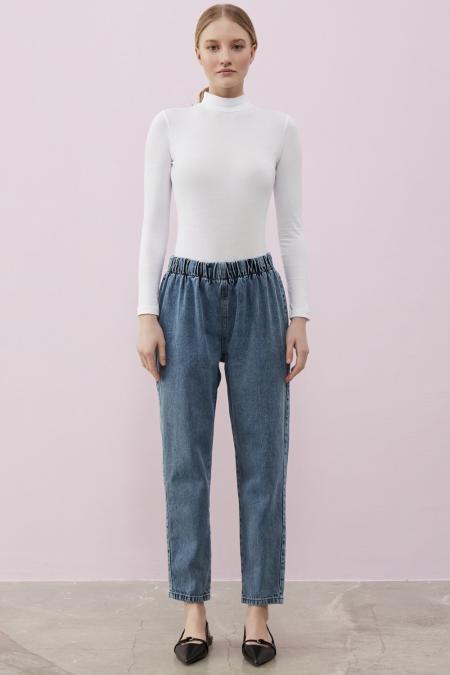 Peru Peru Paça Denim Pantolon-Ky Mavi-MRW-1513