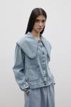 Romantik Denim Ceket-Ky Mavi