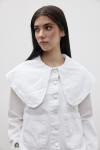 Romantik Denim Ceket-Beyaz
