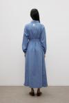 Basic Denim Elbise-Mavi