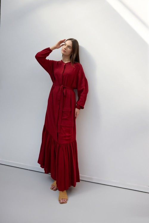 Capri Elbise-Bordo