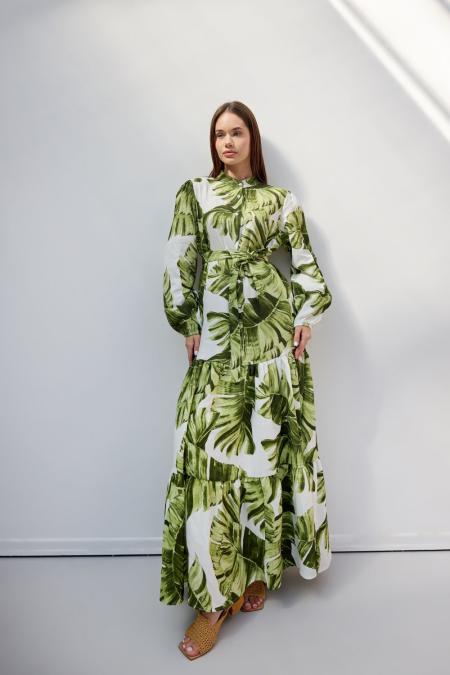 Müslin Elbise-Yeşil