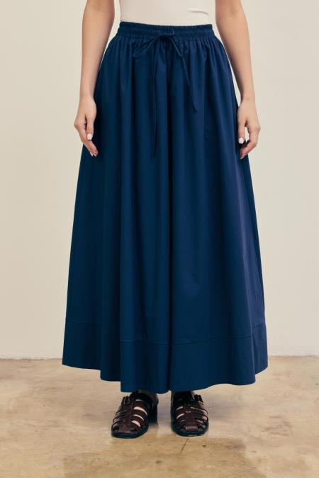 Poplin Basic Etek-Lacivert 