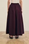 Poplin Basic Etek-Bordo 