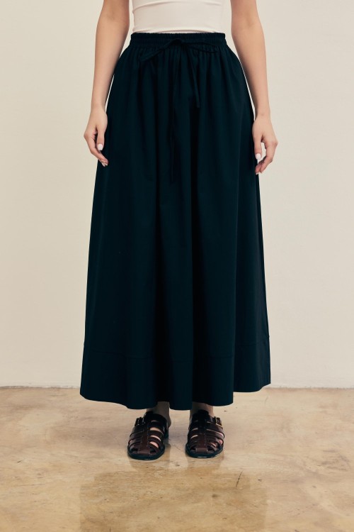 Poplin Basic Etek-Siyah 