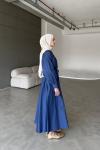 Basic Poplin Elbise-İndigo-MRW-1638