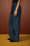 Mara Palazzo Denim Pantolon-Ky Lacivert-MRW-1519