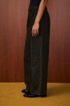 Mara Palazzo Denim Pantolon-Tint Siyah-MRW-1519