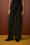 Mara Palazzo Denim Pantolon-Tint Siyah-MRW-1519