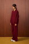 Pop Taşlı Pantolonlu Takım-Bordo -MRW-1593