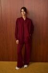 Pop Taşlı Pantolonlu Takım-Bordo -MRW-1593