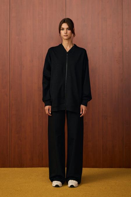 Pop Taşlı Pantolonlu Takım-Siyah -MRW-1593