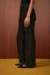 Palazzo Taşlı Denim Pantolon-Tint Siyah-MRW-1516