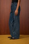 Palazzo Taşlı Denim Pantolon-Ky Lacivert-MRW-1516