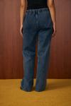 Palazzo Taşlı Denim Pantolon-Ky Lacivert-MRW-1516